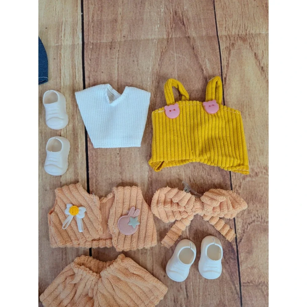 4 Clothes Outfits Shoes Fits Labubu Doll - Clothing For 17cm Plush Dolls #1